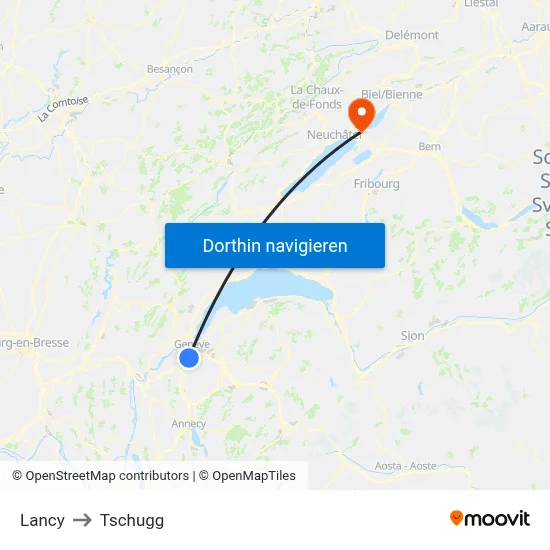 Lancy to Tschugg map