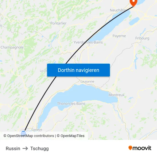 Russin to Tschugg map