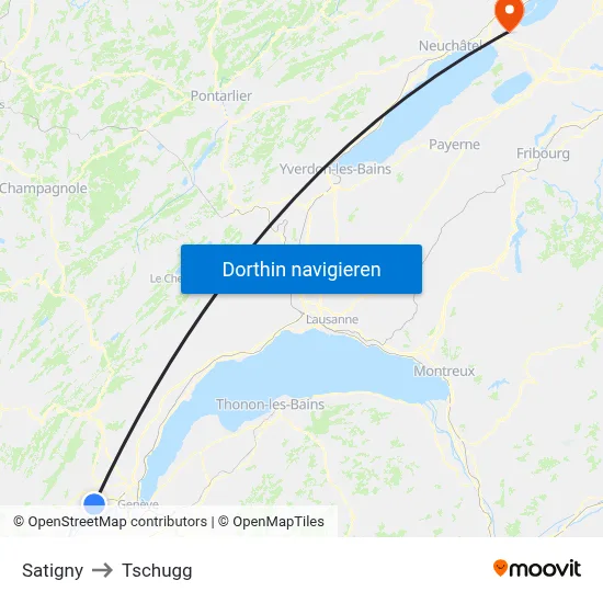 Satigny to Tschugg map
