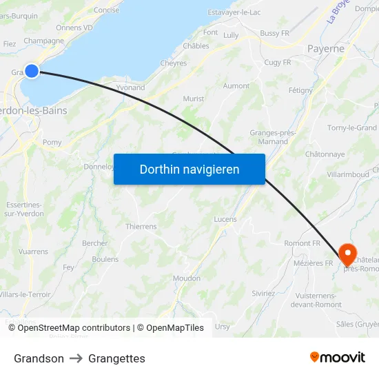 Grandson to Grangettes map