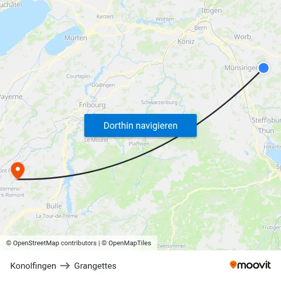 Konolfingen to Grangettes map