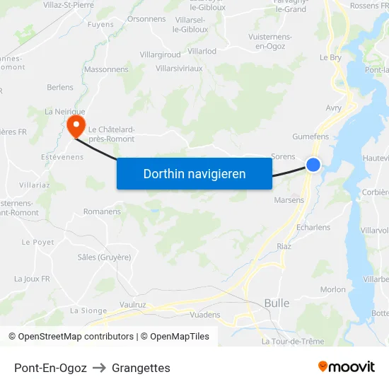 Pont-En-Ogoz to Grangettes map