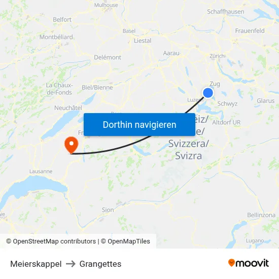Meierskappel to Grangettes map