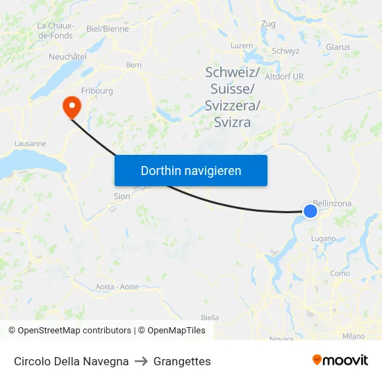Circolo Della Navegna to Grangettes map