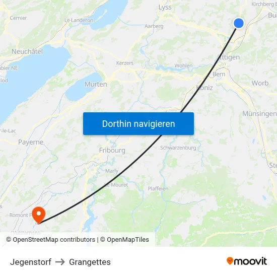 Jegenstorf to Grangettes map