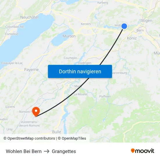 Wohlen Bei Bern to Grangettes map