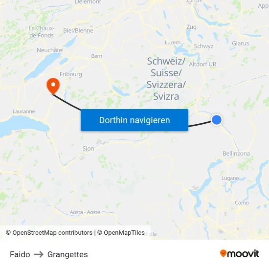 Faido to Grangettes map