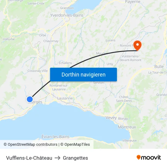Vufflens-Le-Château to Grangettes map