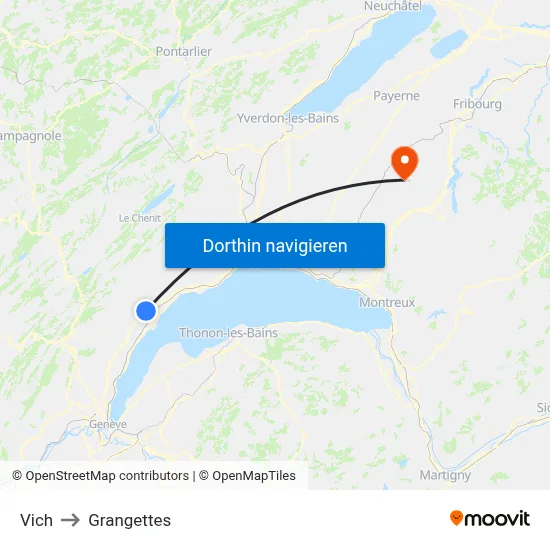 Vich to Grangettes map