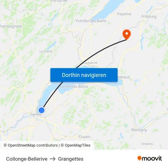 Collonge-Bellerive to Grangettes map