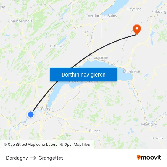 Dardagny to Grangettes map