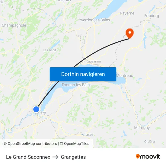 Le Grand-Saconnex to Grangettes map