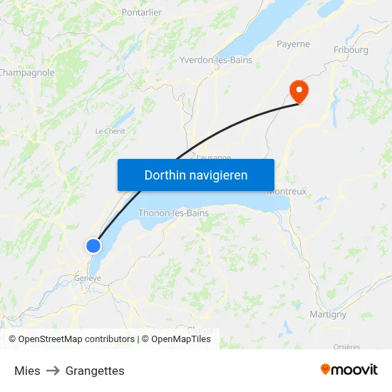Mies to Grangettes map