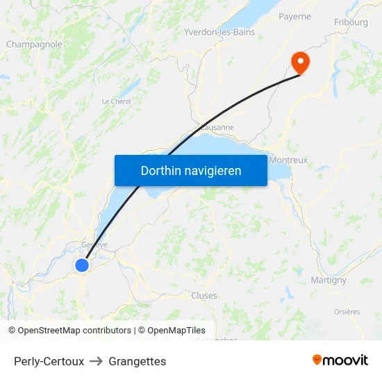 Perly-Certoux to Grangettes map