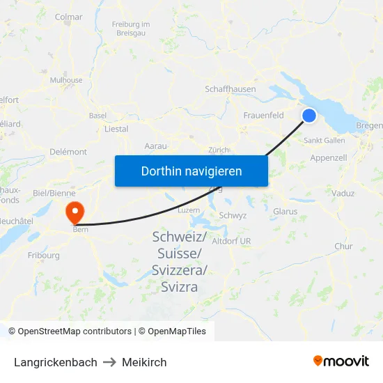 Langrickenbach to Meikirch map
