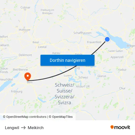 Lengwil to Meikirch map