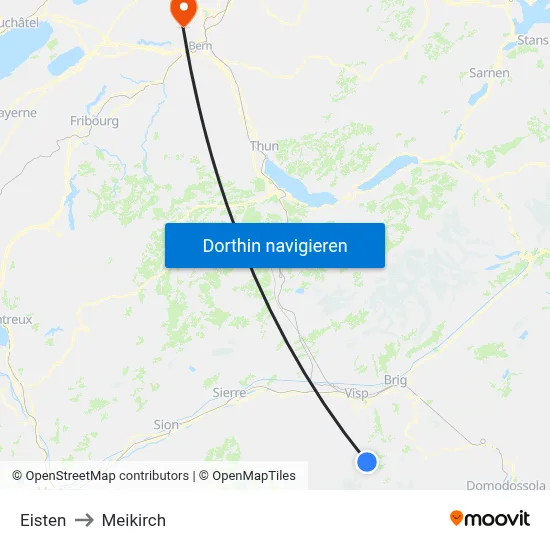 Eisten to Meikirch map