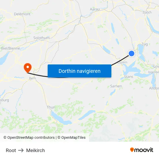 Root to Meikirch map