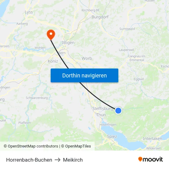 Horrenbach-Buchen to Meikirch map