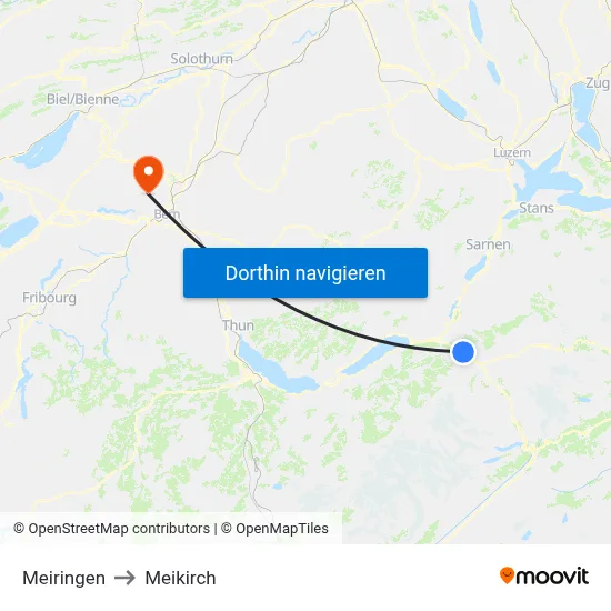 Meiringen to Meikirch map