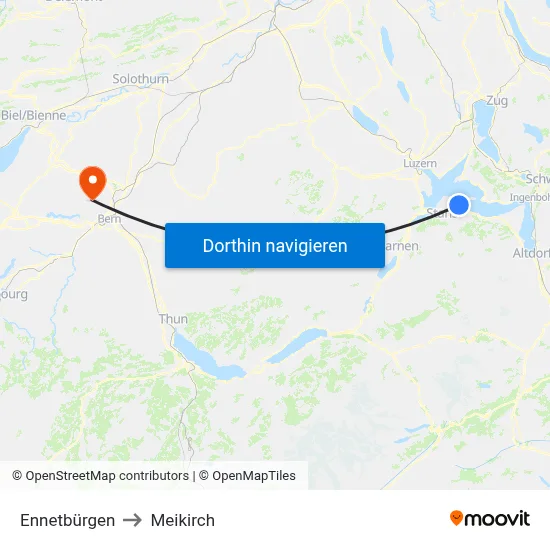 Ennetbürgen to Meikirch map