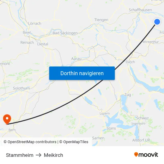 Stammheim to Meikirch map