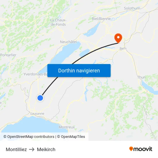 Montilliez to Meikirch map