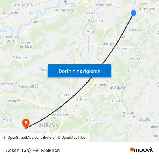 Aeschi (So) to Meikirch map