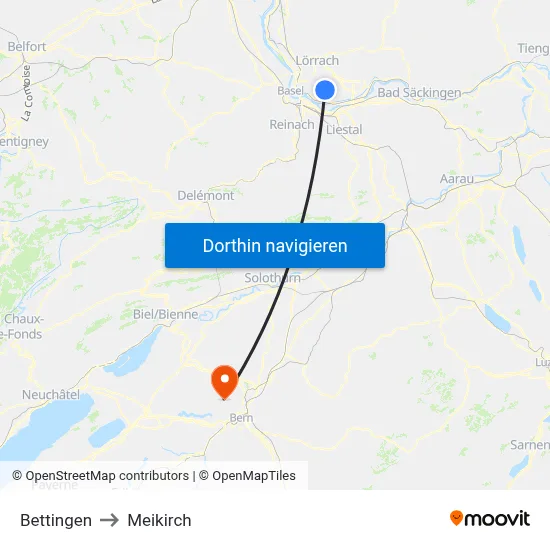 Bettingen to Meikirch map