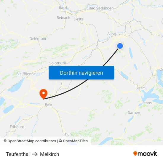 Teufenthal to Meikirch map