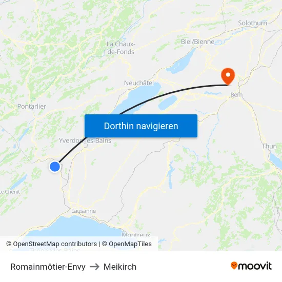 Romainmôtier-Envy to Meikirch map