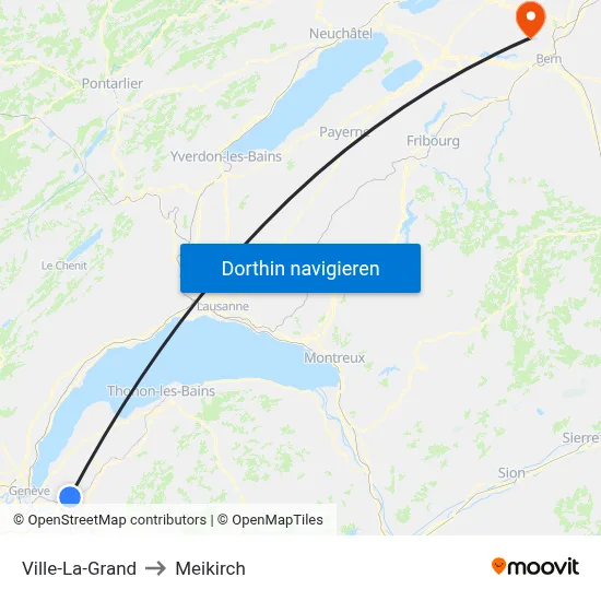 Ville-La-Grand to Meikirch map