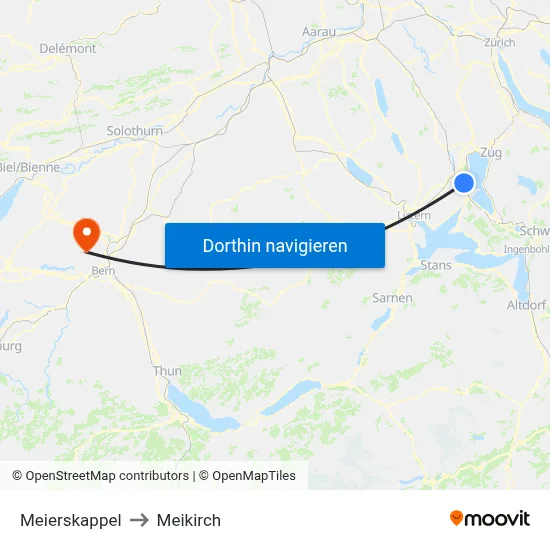 Meierskappel to Meikirch map