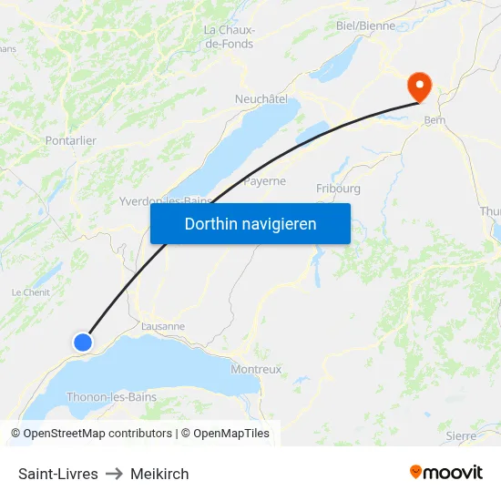 Saint-Livres to Meikirch map