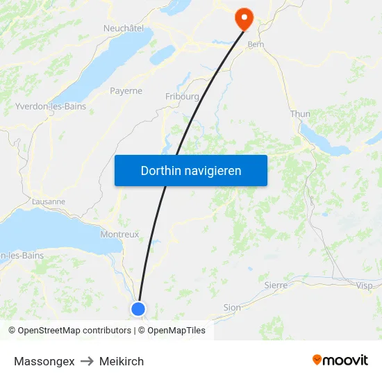 Massongex to Meikirch map