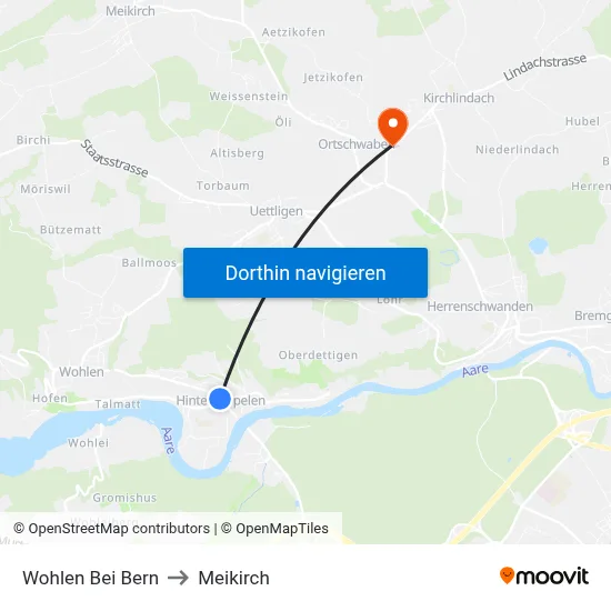 Wohlen Bei Bern to Meikirch map