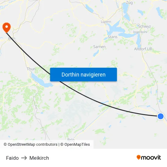 Faido to Meikirch map