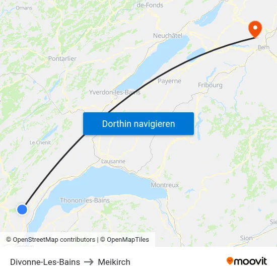Divonne-Les-Bains to Meikirch map