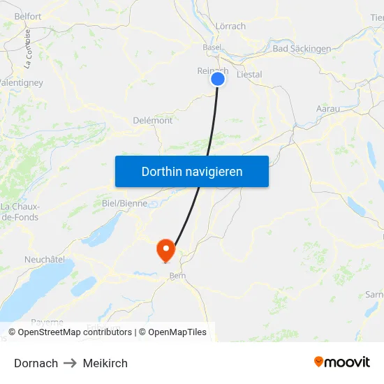 Dornach to Meikirch map