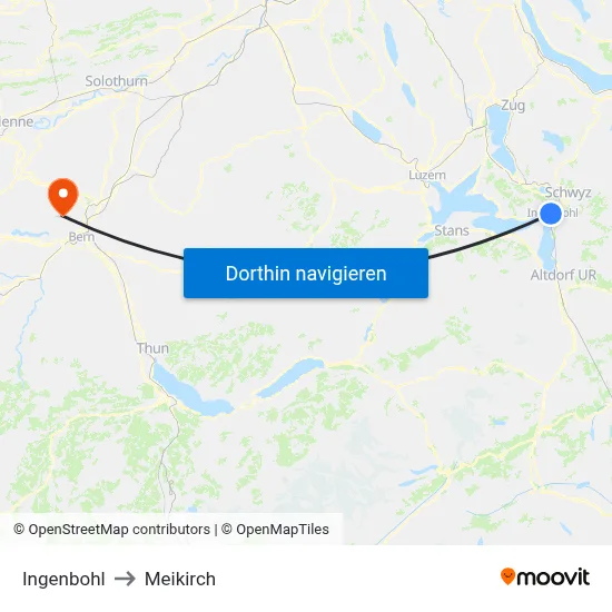 Ingenbohl to Meikirch map