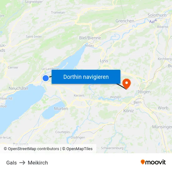 Gals to Meikirch map