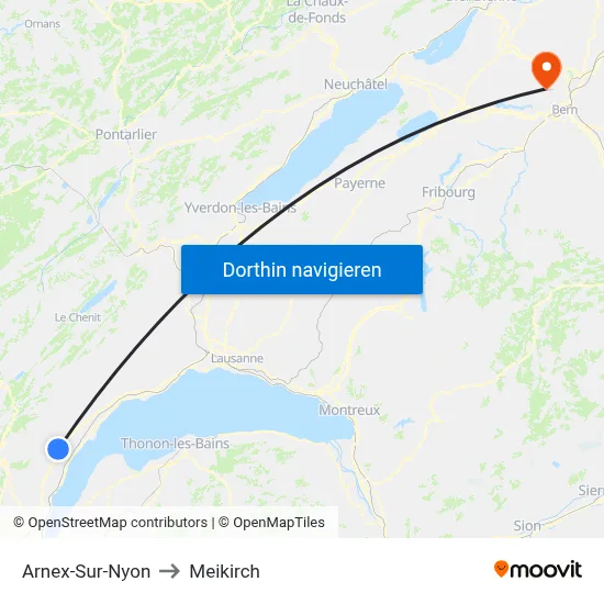 Arnex-Sur-Nyon to Meikirch map