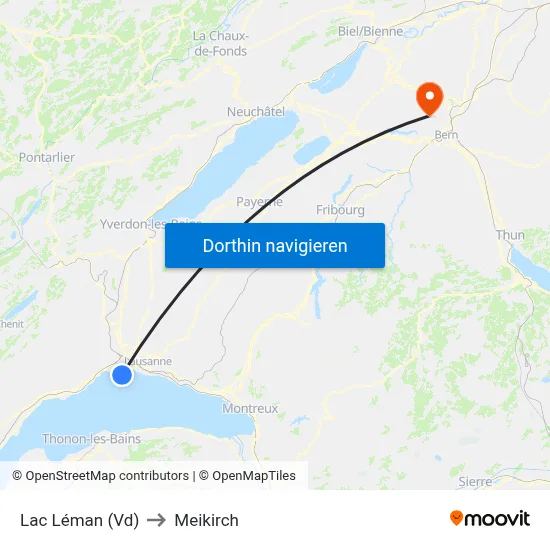 Lac Léman (Vd) to Meikirch map