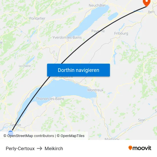 Perly-Certoux to Meikirch map