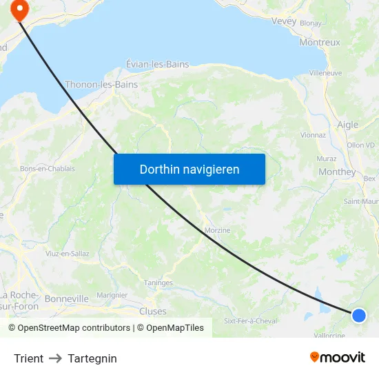 Trient to Tartegnin map