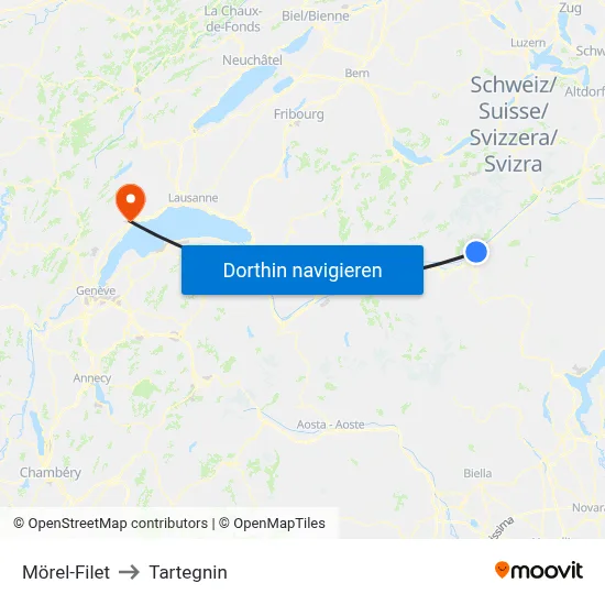 Mörel-Filet to Tartegnin map