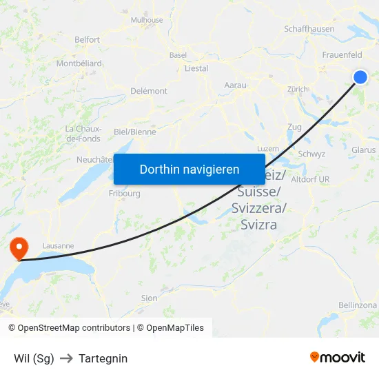 Wil (Sg) to Tartegnin map