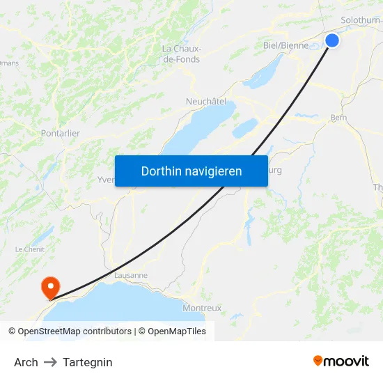 Arch to Tartegnin map