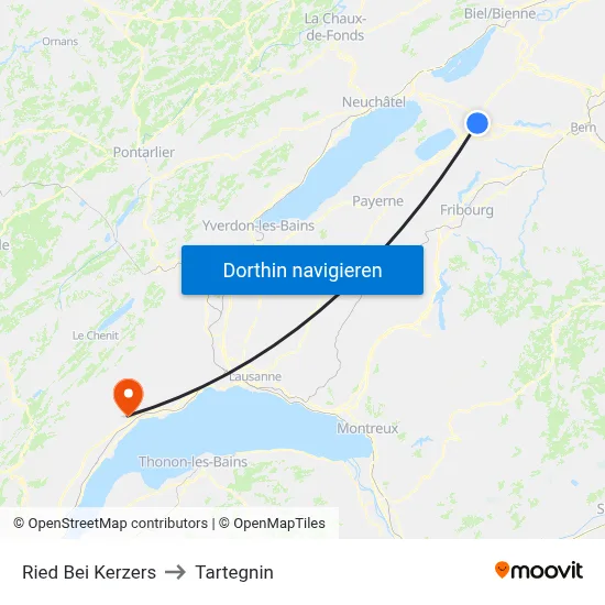 Ried Bei Kerzers to Tartegnin map