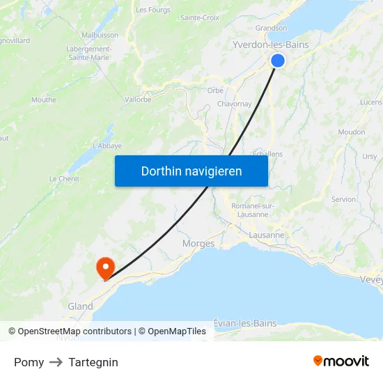 Pomy to Tartegnin map
